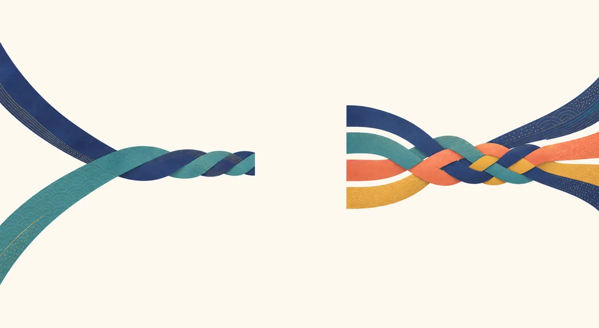 Two woven heritage ribbons compared with several woven heritage ribbons